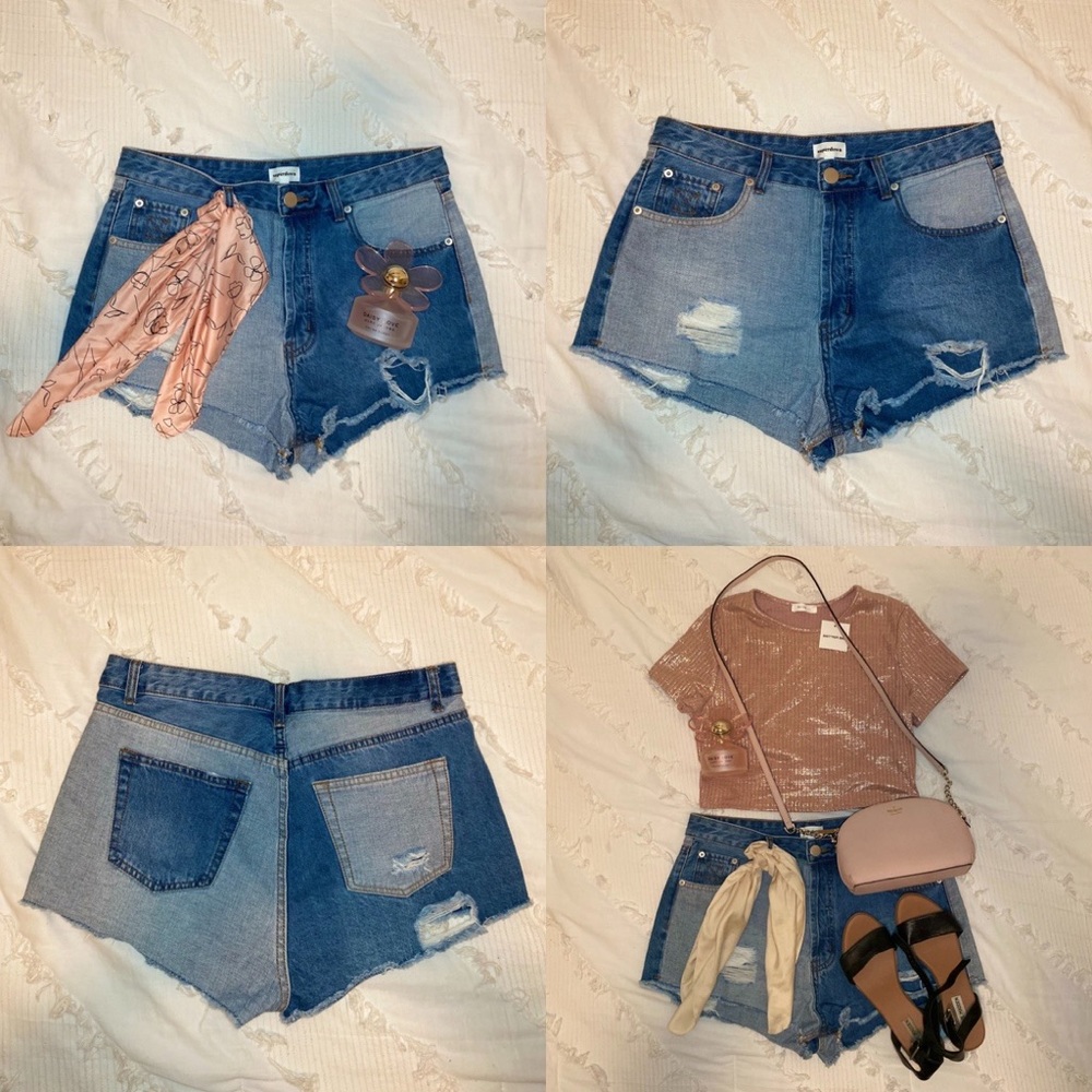 SUPERDOWN two-tone jean shorts (from shopbop)